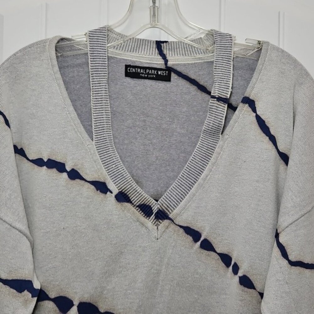Central Park West New York Sweater New Cut Out Shoulder Tie Dye Fall Cozy - Picture 2 of 7